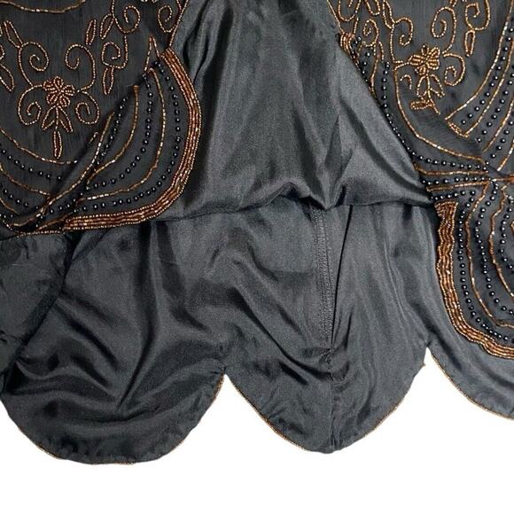VTG Papell Boutique Silk Beaded Top Womens L Retro Glam‎ Formal Whimsigoth Party - Picture 4 of 10